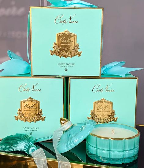 Лайм, бирюзовая свеча Арт-деко с кисточкой, Cote Noire