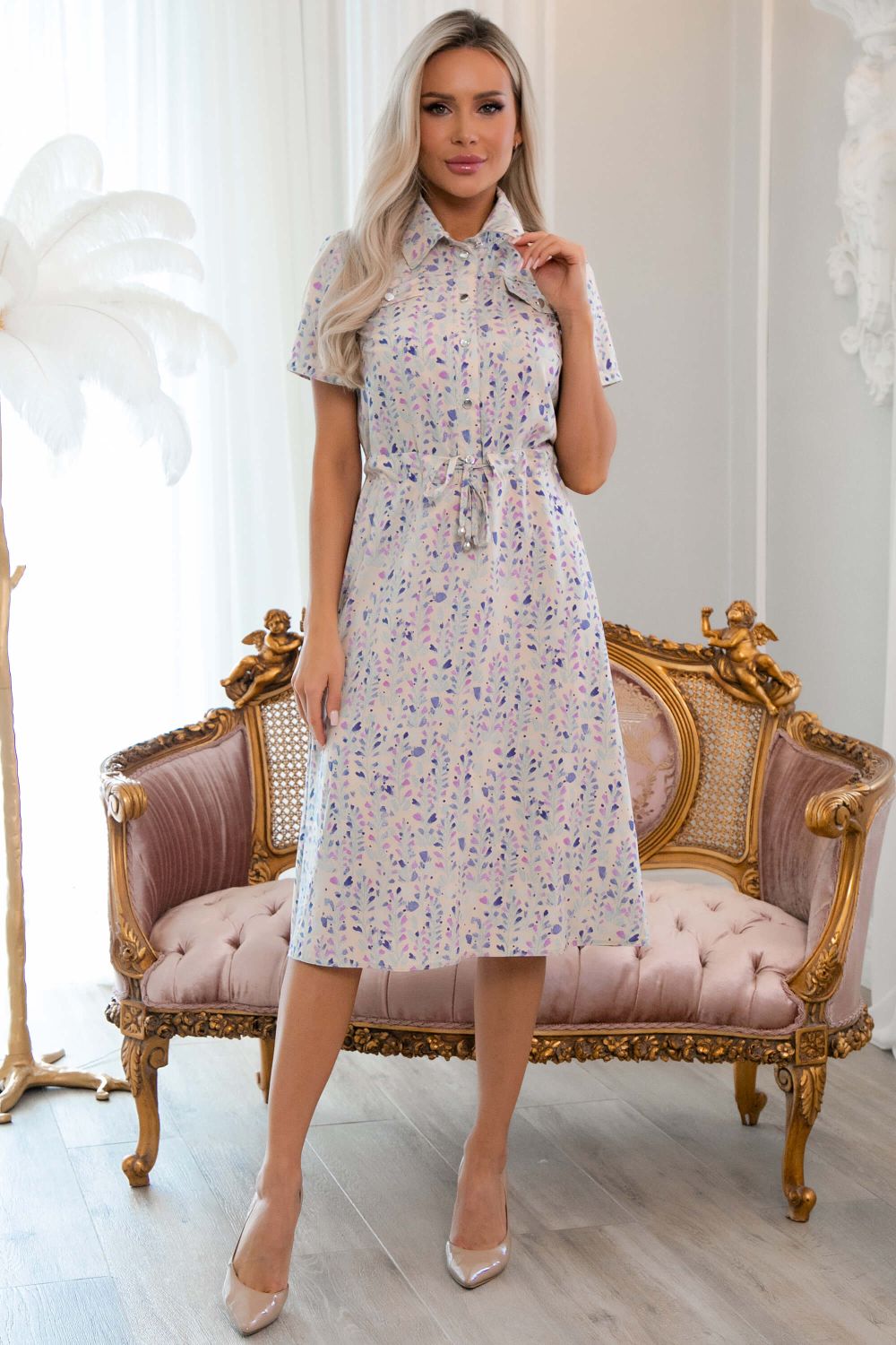 Платье Эмили (бежево-сиреневое) П13044-45М LT Collection