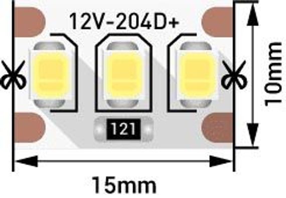 Светодиодная лента SWG 22W/m 204LED/m 2835SMD теплый белый 5M 004492