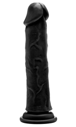 Чёрный фаллоимитатор Realistic Cock 9 - 23,5 см. (Цвет: черный)