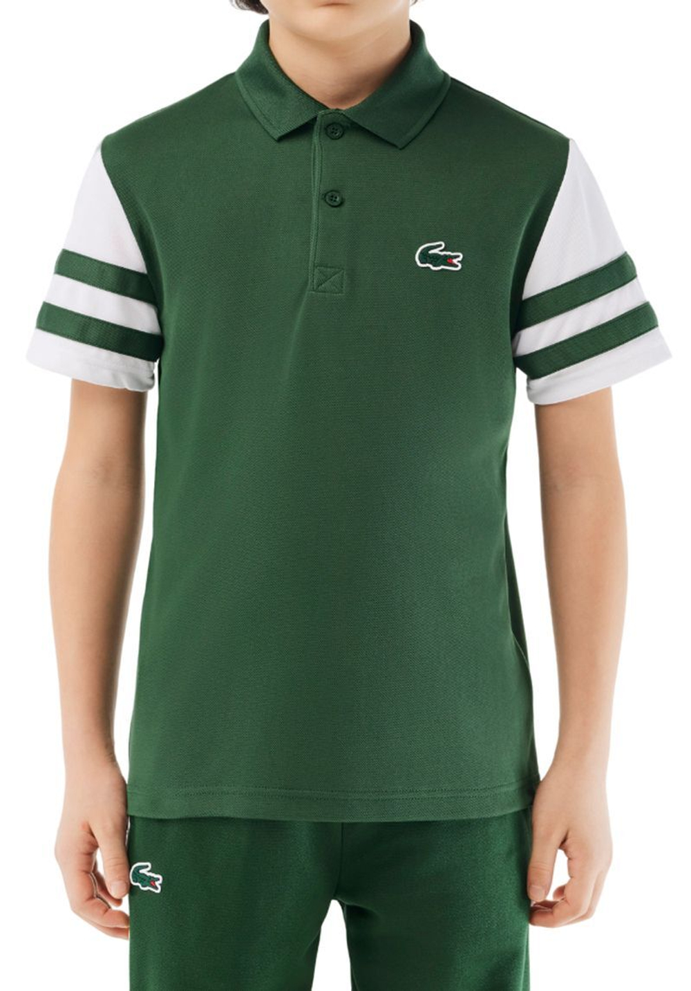 Детская теннисная футболка Lacoste Ultra-Dry Pique Tennis Polo - Green