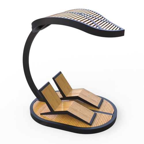 Пергола Лист с шезлонгами