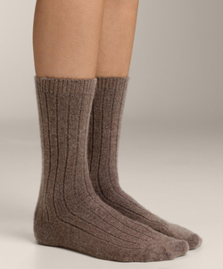 Oysho Носки из смесового кашемира, темно-коричневый