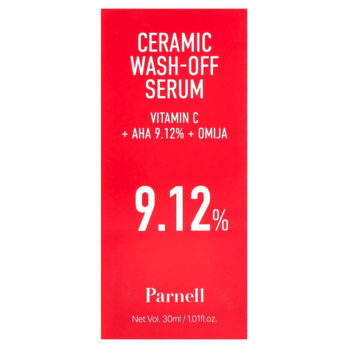Parnell, Omija, сыворотка для смывания керамики с AHA 9.12, 30 мл (1,01 жидк. унции)