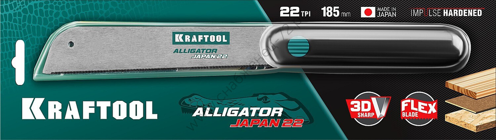 KRAFTOOL Alligator Japan 22 185 мм, Ножовка по дереву (1-15194-18-22)
