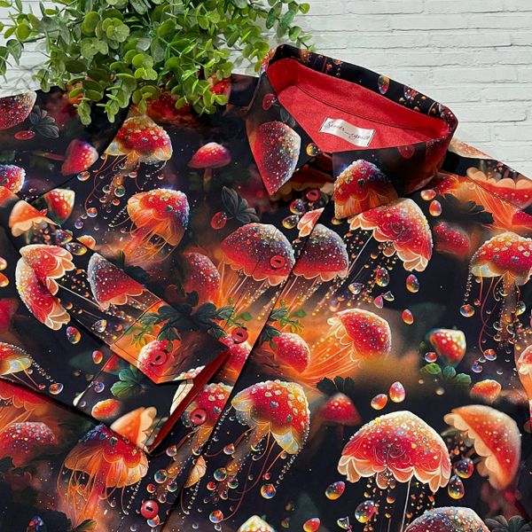 В ПУТИ, МУХОМОРЫ, ФЭНТЕЗИ, цв. КРАСНЫЙ - 100% хлопок 3