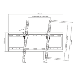 Кронштейн для телевизора наклонный Ultramounts ТЕЛЕХВАТОС 834