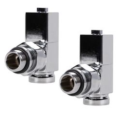 Набор дизайн-вентилей CUBE, угловой (хром) 1/2quot;