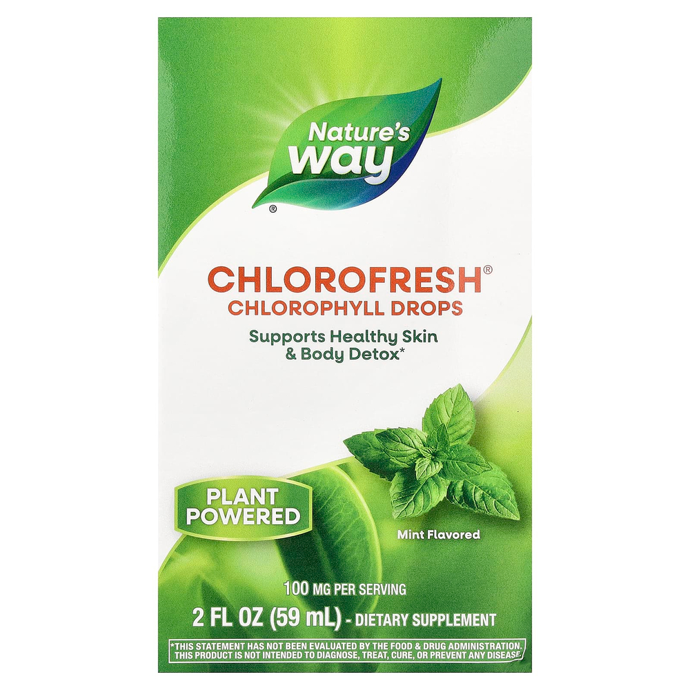 Nature's Way, Chlorofresh®, капли с хлорофиллом, мята, 59 мл (2 жидк. унции)