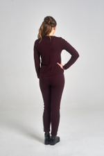 Спортивный костюм с лампасами бордовый оптом