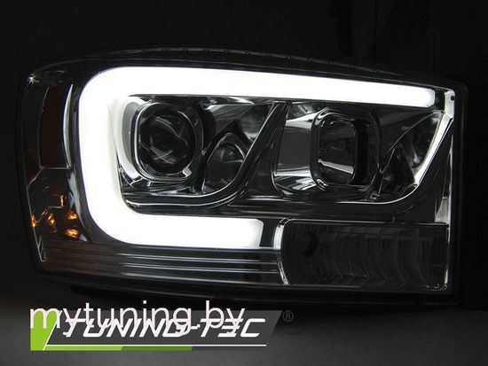 Передние фары TUBE LIGHT CHROME для Dodge Ram 06-08