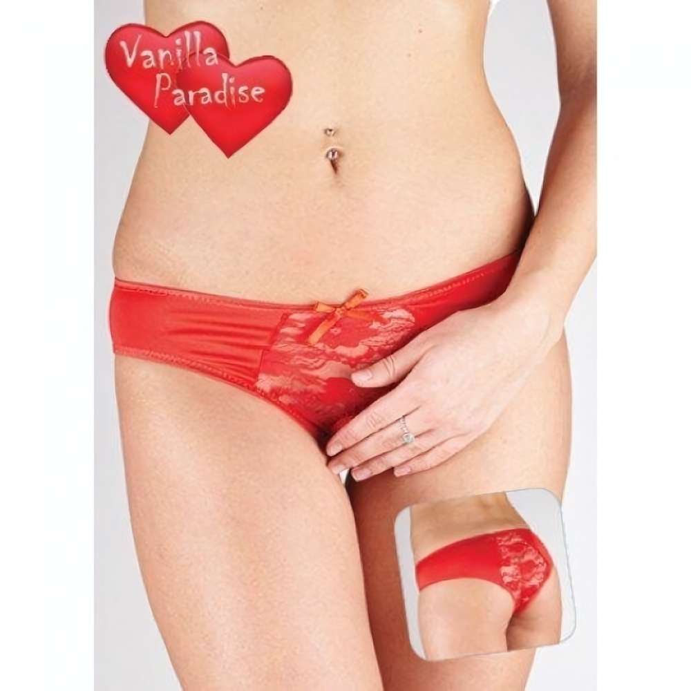 Красные контактные слипы с кружевными вставками, (42) (Цвет: красный)