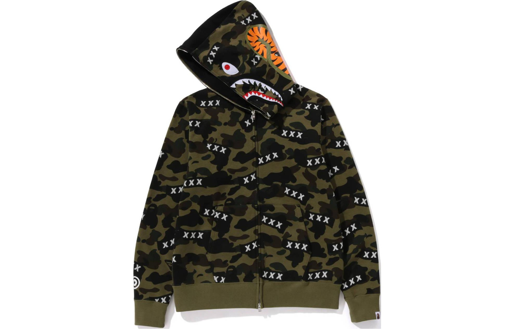 A Bathing Ape X God Selection Xxx Shark Full Zip Худи