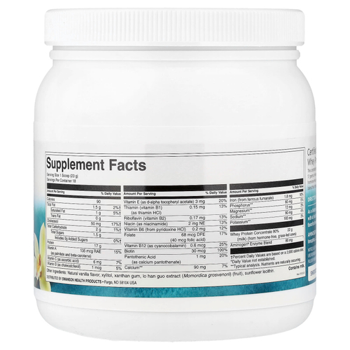 Swanson Vitamins, сертифицированный порошок из сывороточного протеина от коров травяного откорма без р-БГР, от коров травяного откорма, ваниль, 420 г (14,8 унции)