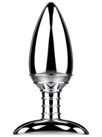 Металлическая анальная вибропробка Cestos - 10,8 см. (Цвет: серебристый)