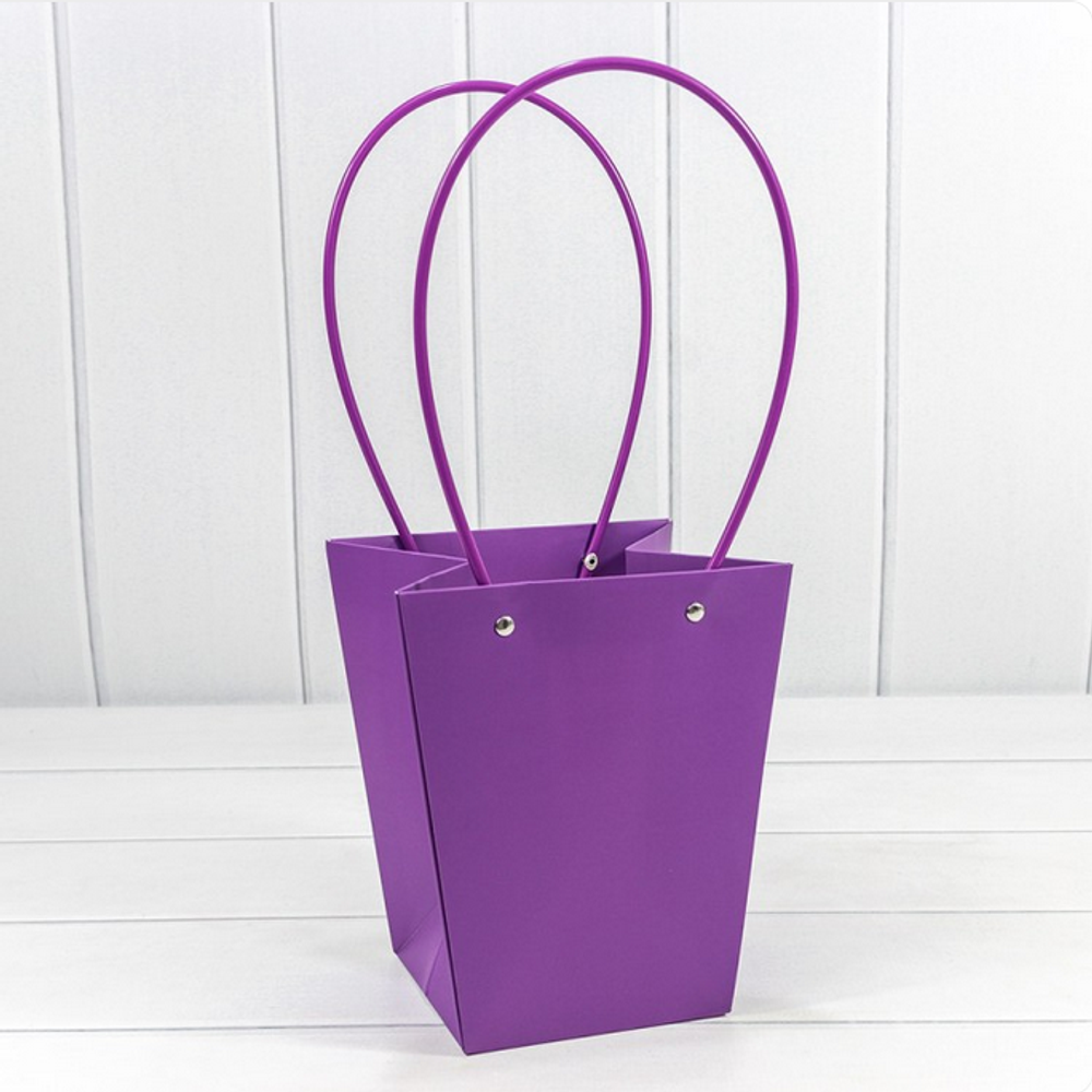 Пакет подарочный 20х17х12 Ваза для цветов (Фиолетовый)