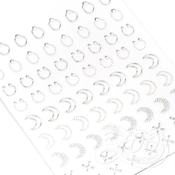 Наклейки металлизированные микс серебро