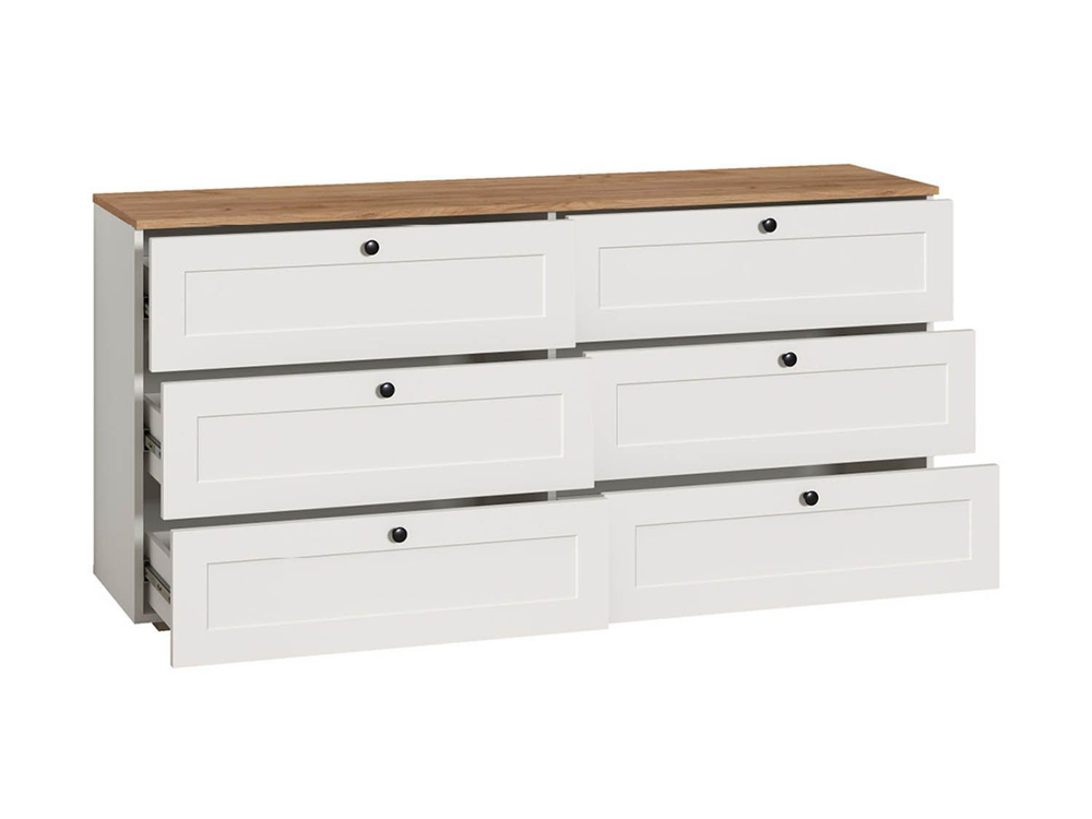 Остин Комод 16.240 Белый шагрень/Дуб Вотан