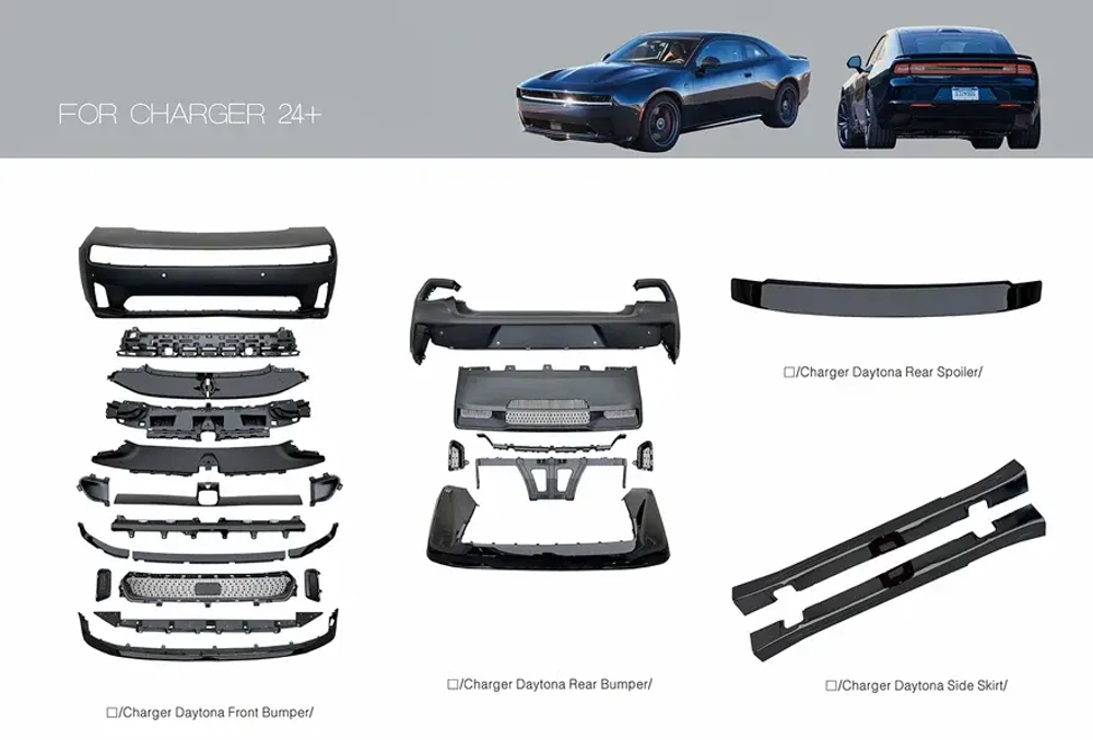 Обвес на Dodge Charger Daytona 2024+ Додж Чарджер бампер юбки спойлер