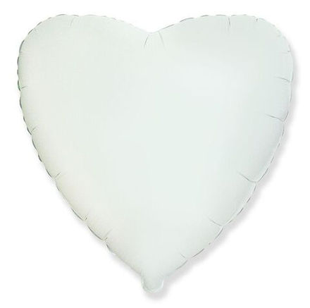 Шар (18""/46 см) Сердце, Белый, 1 шт. Г48