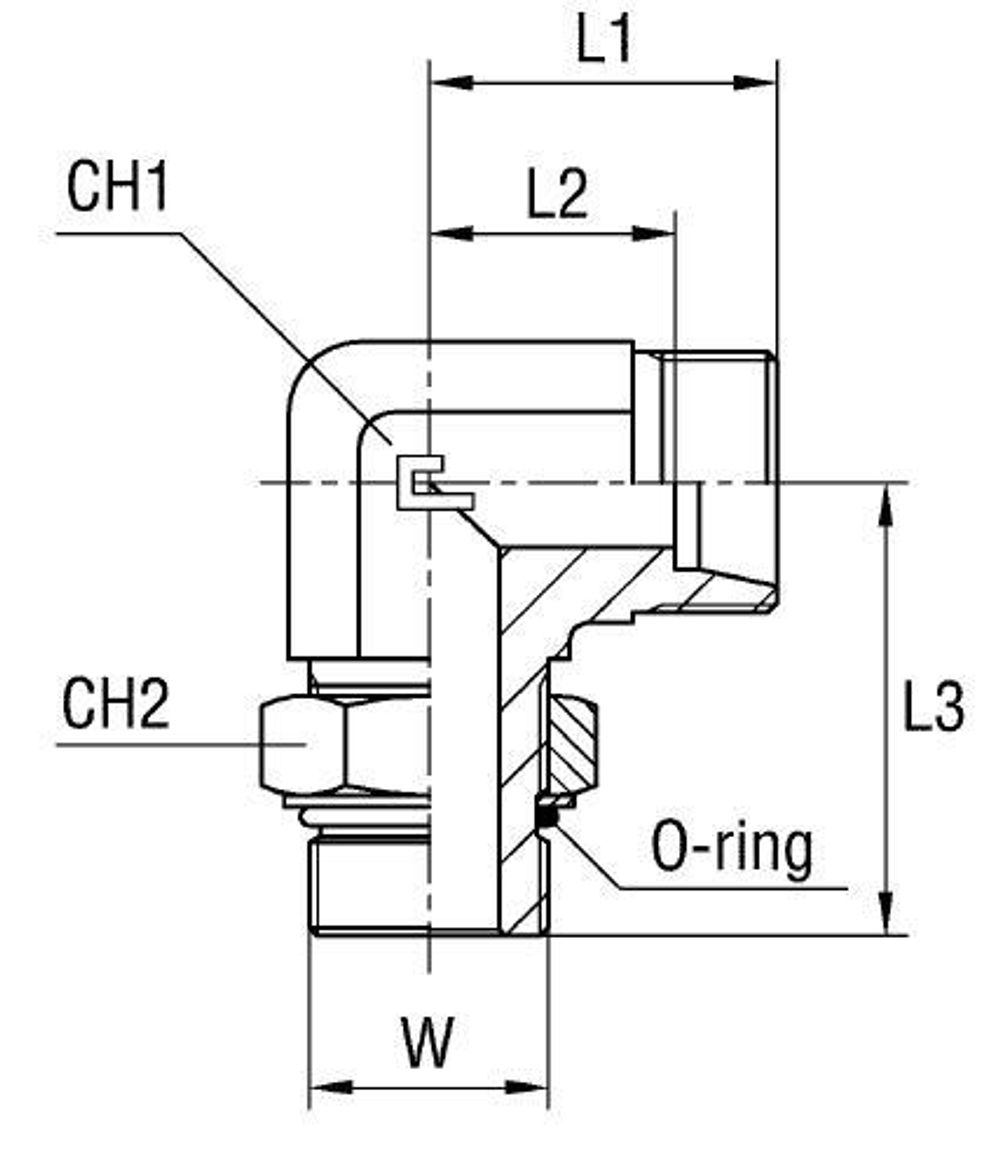 Штуцер FRA90 DL22 UNF1.1/16" (корпус)