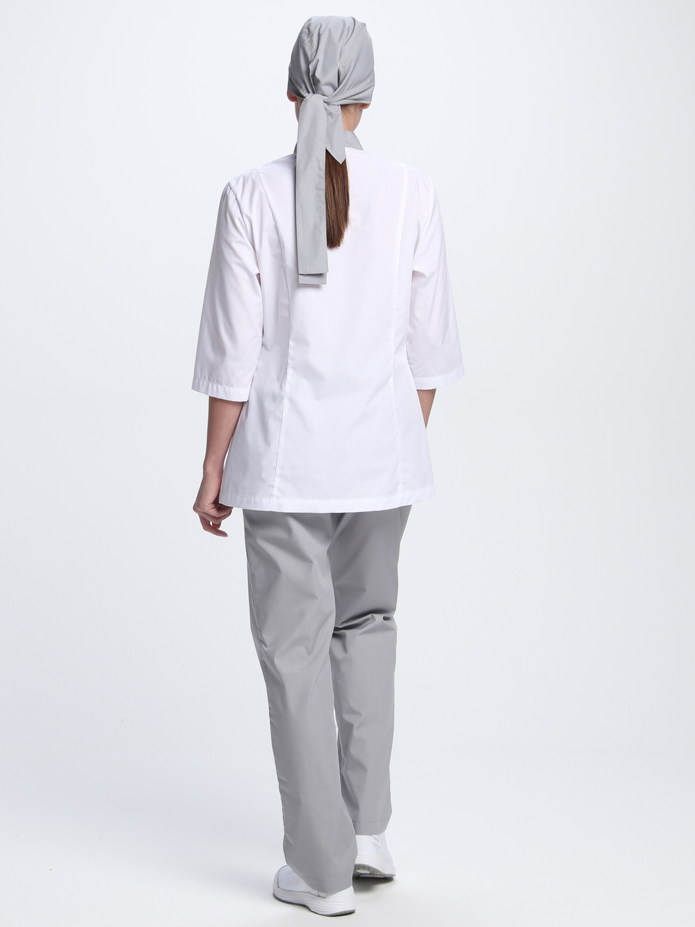 Костюм женский Канди (тк.ТиСи,120), серый/белый