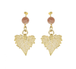 Серьги листья Ester Bijoux Тополь OR916-G BR