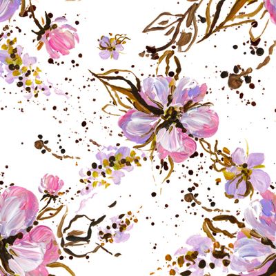 Floral white pink