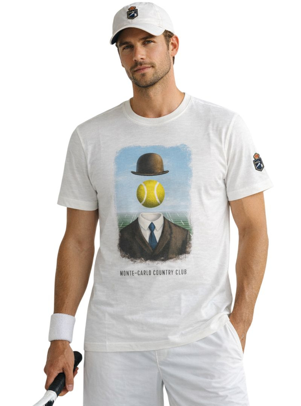 Мужская теннисная футболка Monte-Carlo Country Club MCCC Costume Print - milk