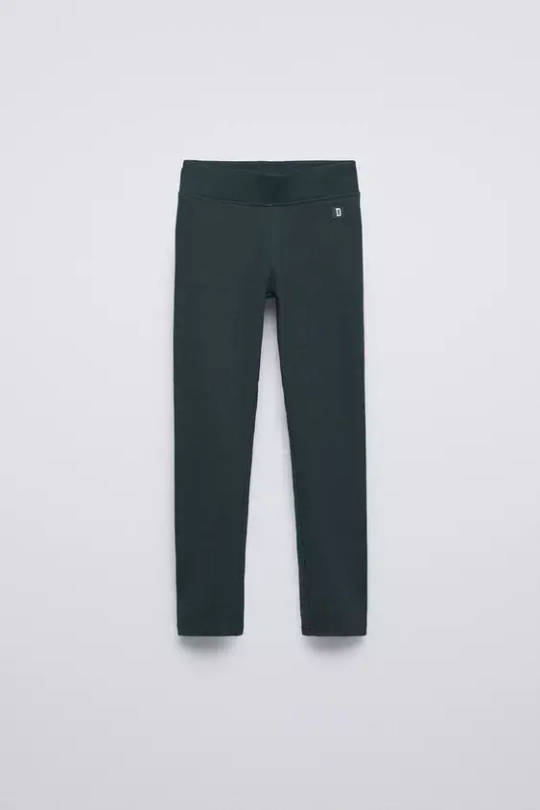 ZARA ЛЕГИНСЫ В РУБЧИК С НАШИВКОЙ, СИНЕ-СЕРЫЙ