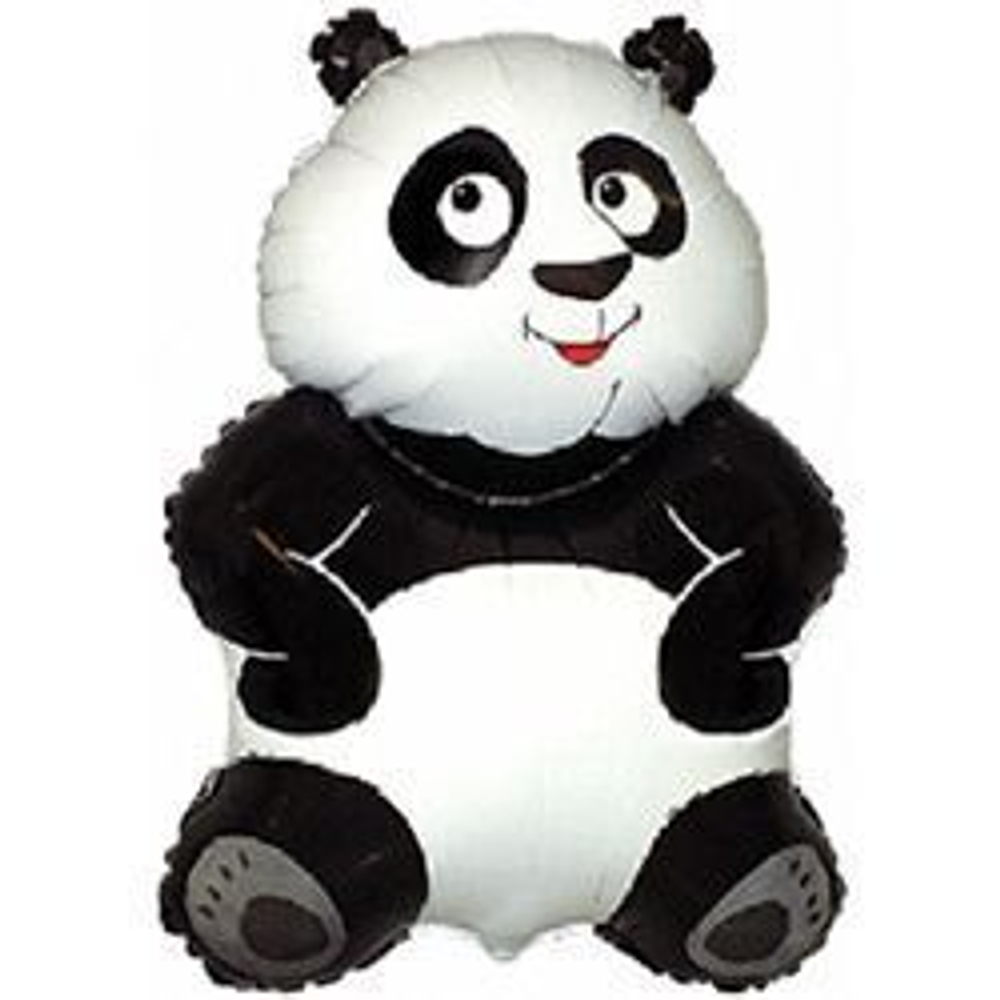 Фольгированный шар (33''/84 см) Фигура, Большая панда, Белый