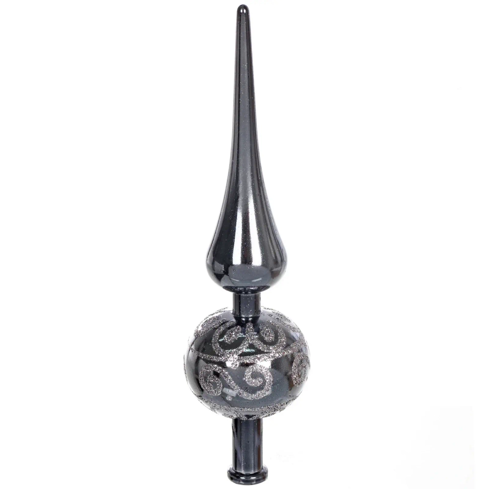 Верхушка на ёлку 23 см «Волшебный узор», Графит