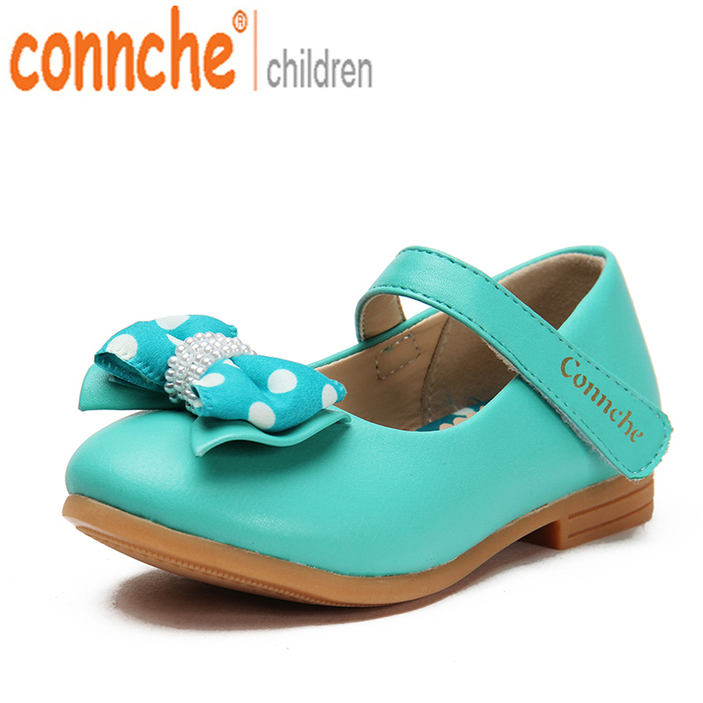 Туфли детские с ремешком на липучке и бантиком