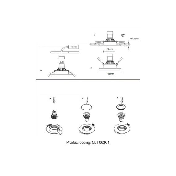 Встраиваемый светильник Crystal Lux CLT 063C1 BL