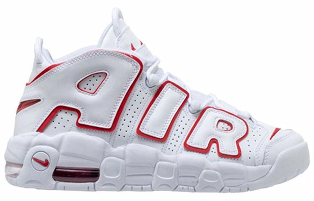 Кроссовки Nike Air More Uptempo White Varsity Red Outline" (Женская размерная сетка)