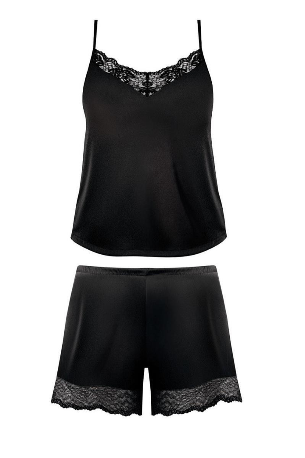 Легкий пижамный комплект Zora с кружевом (Размер: S) (Цвет: пудровый)