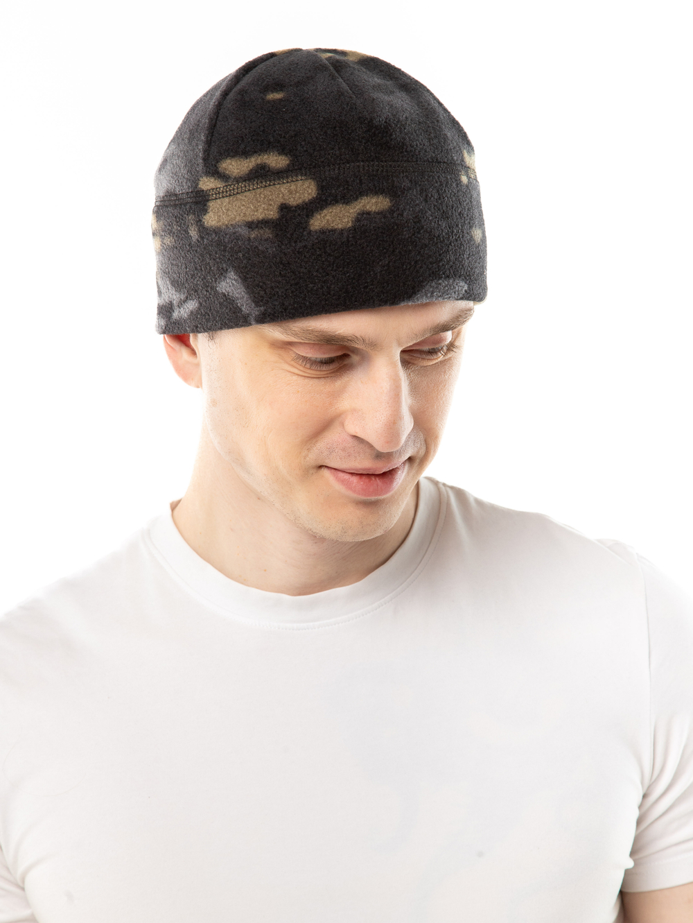 Шапка флисовая утепленная BLACK MULTICAM