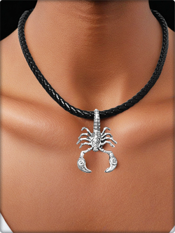 Кулон стальной "Скорпион" на шнурке 50см.