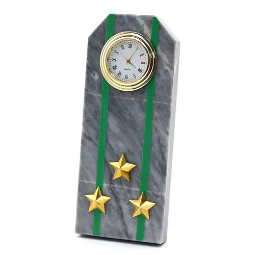 Часы из мрамора "Погон полковник ПВ" 60*40*145 мм.