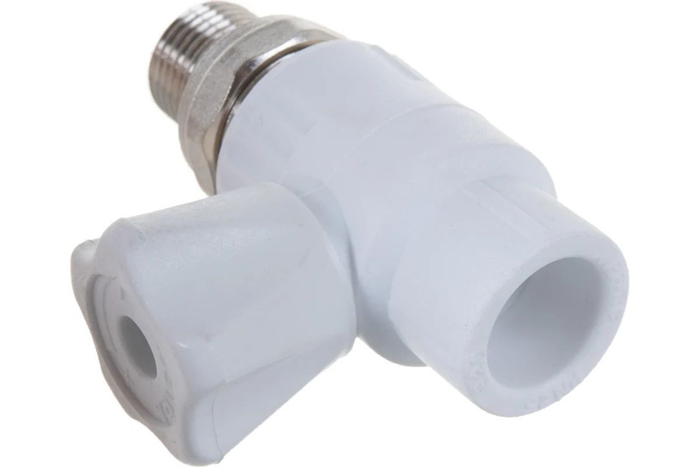 Кран шаровой для радиатора Белый d25x3/4 прямой PP-RTP н/р