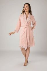 Халат женский махровый 17259 пудра NUSA Турция