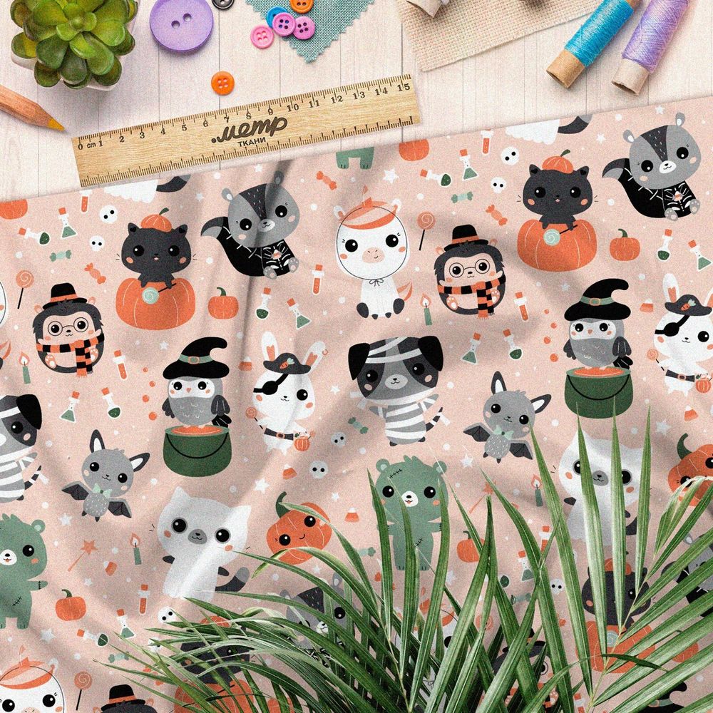 Ткань футер 2-х нитка детские страшилки