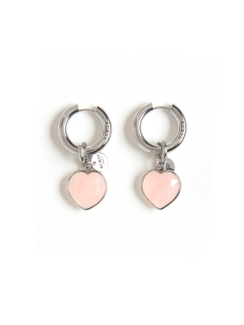 Серьги "Lovely" с розовым кварцем Silver