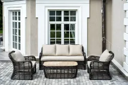 "Ницца" лаунж-зона из искусственного ротанга, цвет бронзовый