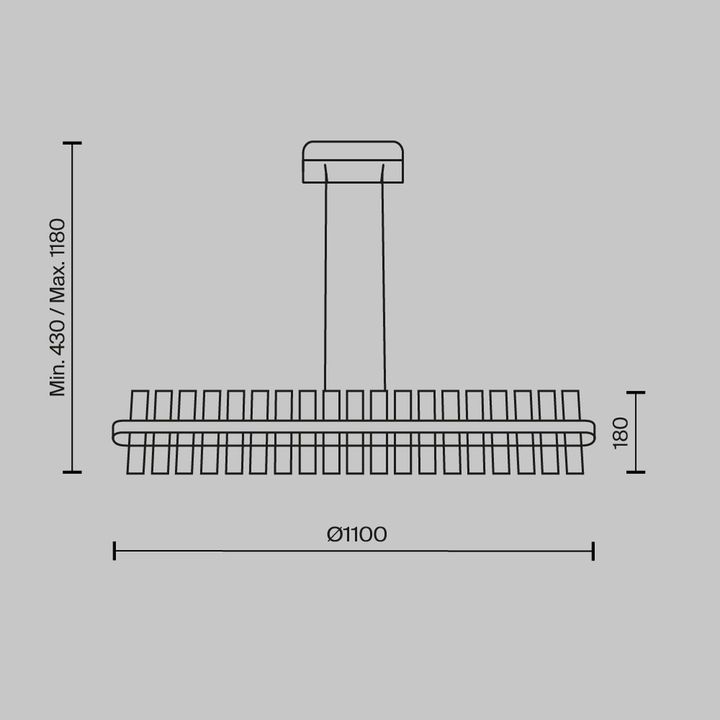Подвесная светодиодная люстра Maytoni Mirage MOD173PL-L48BS3K