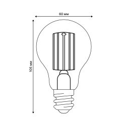 LED-A60-7W-3000K-E27-CL GLY01TR Лампа светодиодная. Форма A. прозрачная. Серия Яркая A++. Теплый белый свет 3000K. Картон. ТМ Uniel