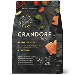 Grandorf Fresh, Fresh Salmon & Adult Mini для собак мелких пород (Свежее филе лосося с бататом)