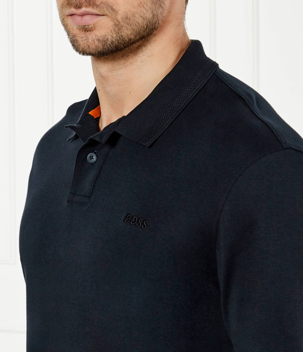 Поло Pe_interlock_long BOSS ORANGE - темно-синий(50527525)