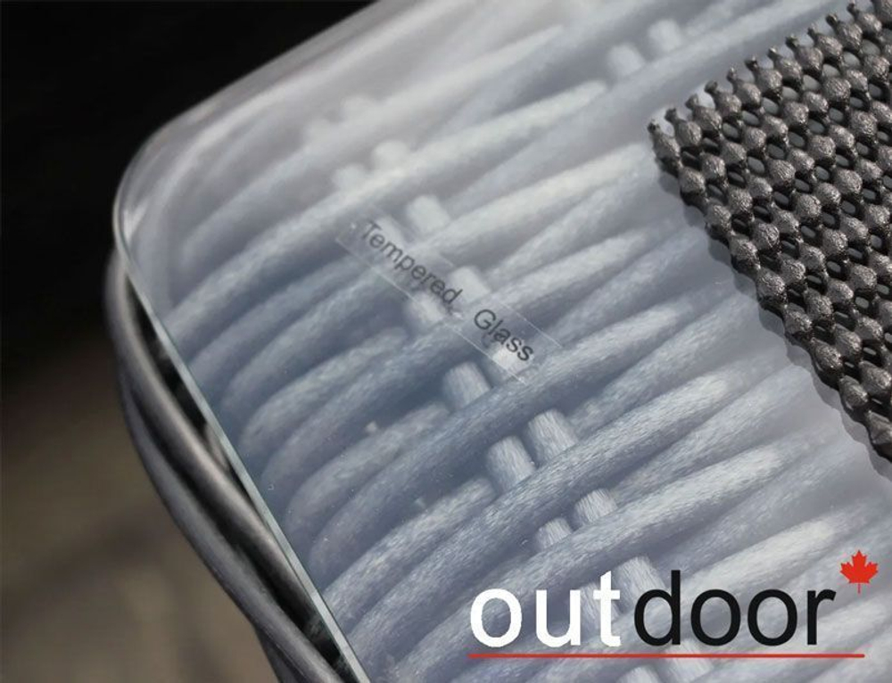 Комплект мебели из ротанга OUTDOOR Флорида (3-местный диван, 2 кресла, стол), узкое плетение, графит