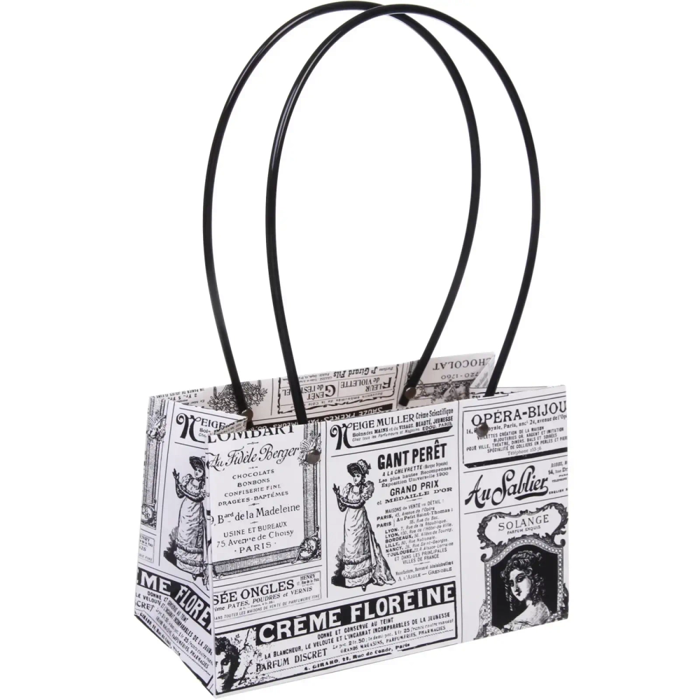 Пакет для цветов и подарков «Газета» 22*13,5*10 см